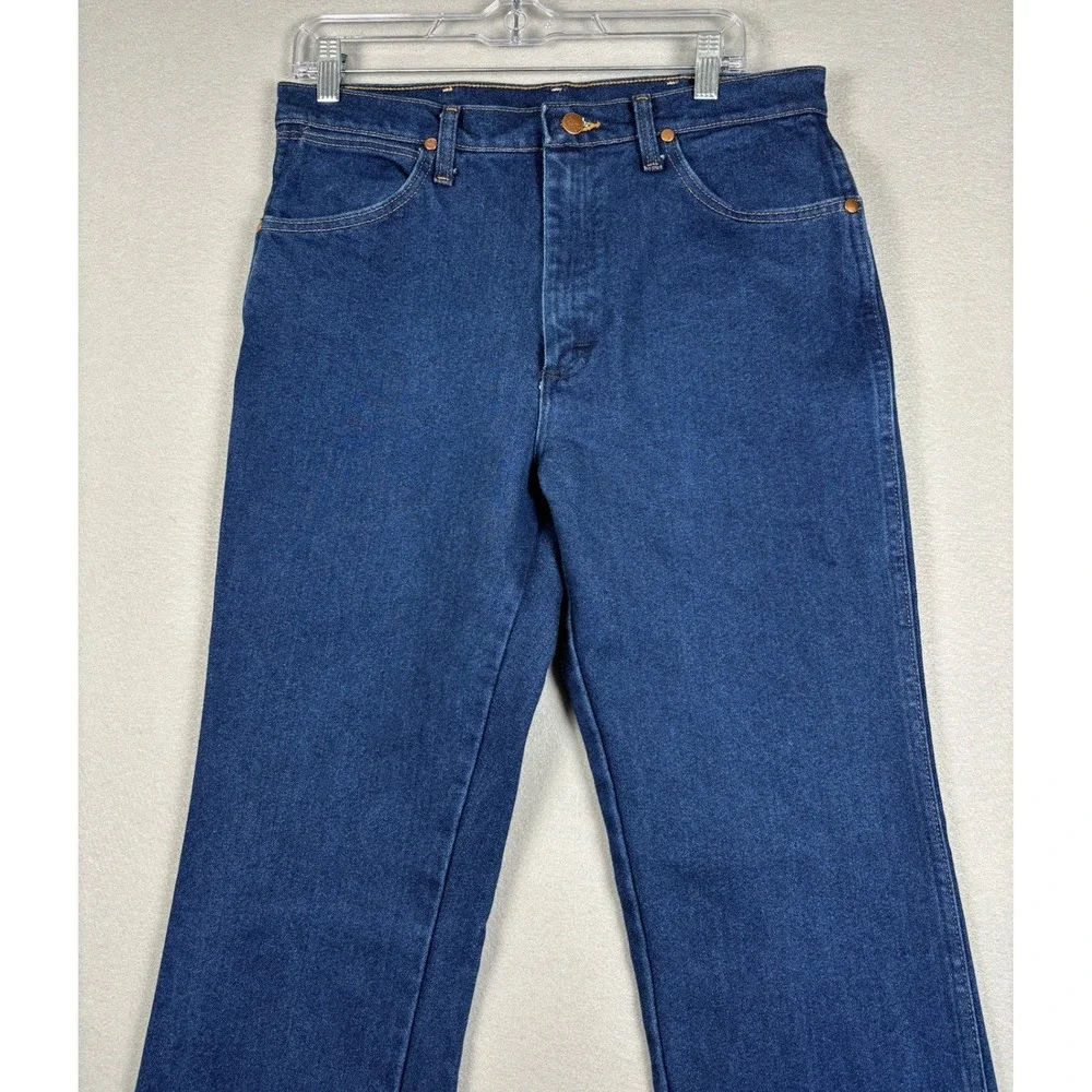 Wrangler 938NAV Cowboy Cut Slim Fit Jeans 33x33 Navy Denim Western Mens